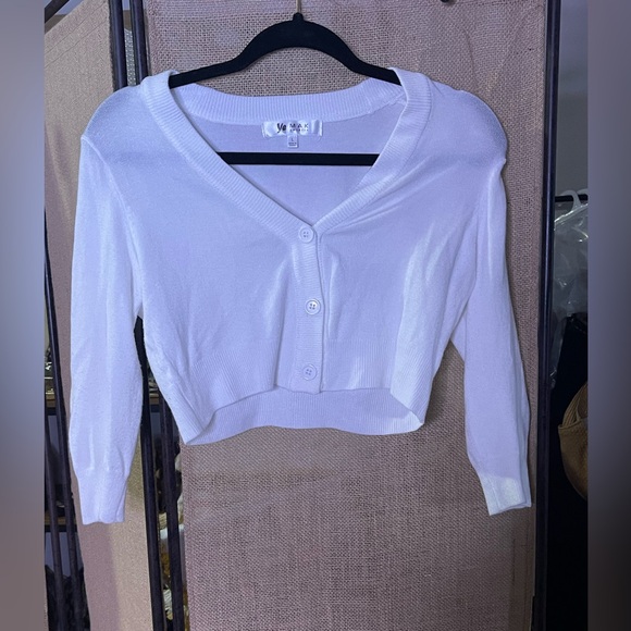 Ye Mak Sweaters - #150 Ye Mak White Cropped Sweater Size L